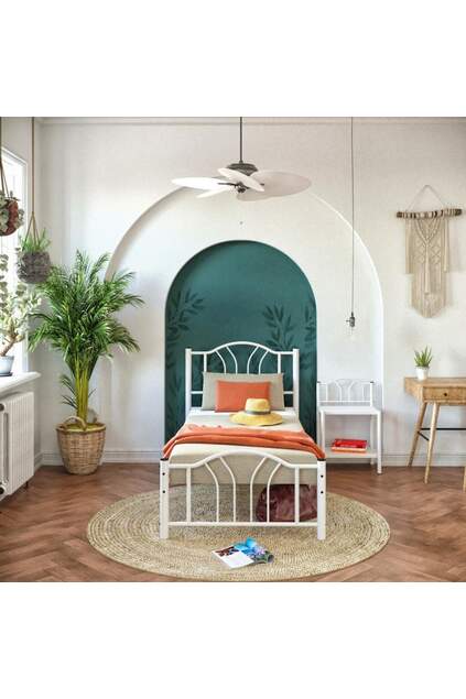 Bella Struttura Letto in Metallo 90x190 ARM138 Bianco