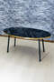 Nesting Table And Center Table Ellipse Black Metal Leg Gold Efes Set
