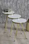 Tavolo Incastonato E Centrotavola Ellipse Set Double Oro Bianco Metallo