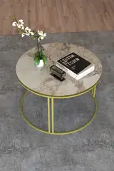 Tavolino Centro Singolo Oro Lux Speciale