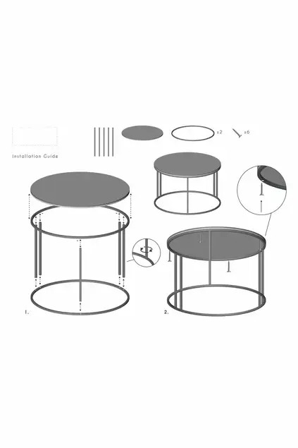 Center Couchtisch Single Silber Lux Special
