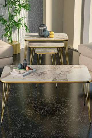 Nesting Table Kr And Center Table Kr Set Double Gold Efes Wire