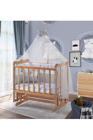 Natural Mother's Side Crib Blue