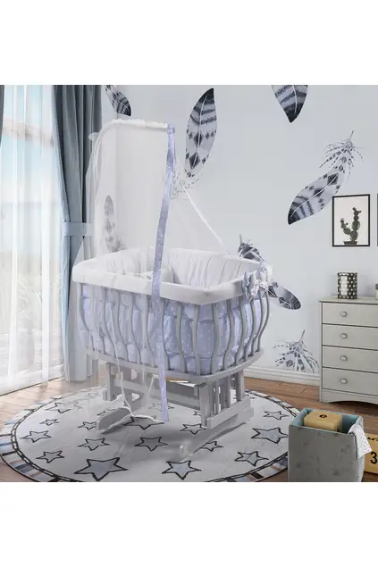 Cesto grigio Culla blu