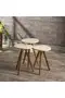 Satztisch 3-tlg. Holz gedrechselte Beincreme