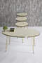 Nesting Table And Center Table Ellipse Set Gold Bendir Wire