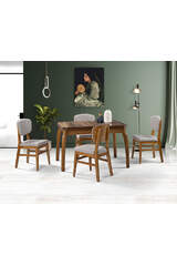 Magnolia Walnut Table & Magnolia Walnut Chair Set HDR1237
