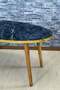 Mitteltisch aus Holz mit gedrechselten Beinen Ellipse Bendir Gold