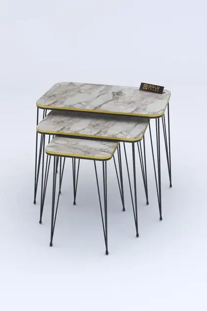 Schwarzer Draht Doppelt Gold Quadratisch Zigon Couchtisch