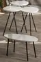 Zigon Sehpa Ve Orta Sehpa Set Metal Elips Beyaz
