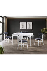 Avangard White Table & Eagle Chair Set HDR1219