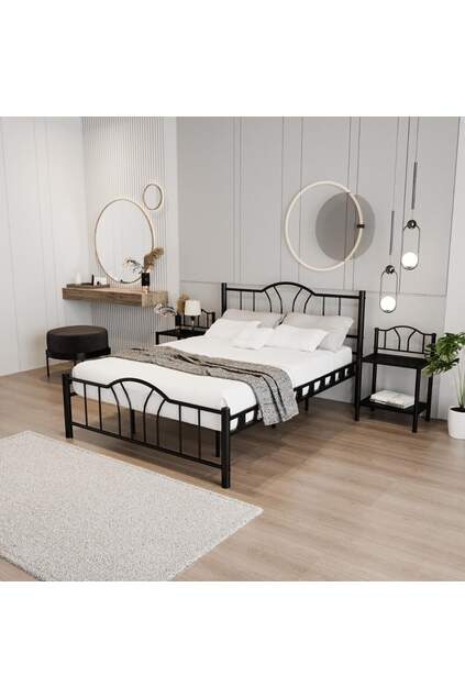 Bella Struttura Letto in Metallo 120x200 ARM141 Nero