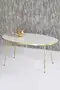 Tavolo impilabile e centrotavola White Ellipse Set Wire Leg Gold