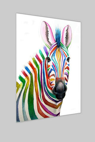 Colored Zebra Glass Painting