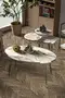 Set di tavolini da caffè in filo nero e argento Ellipse