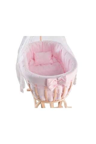 Wooden Organic Basket Crib Pink
