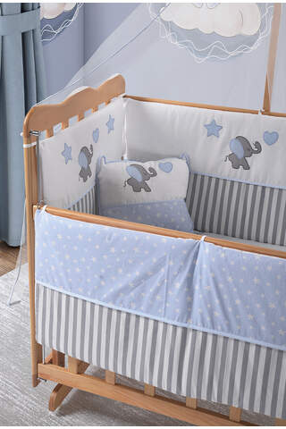 Natural Mother's Side Crib Blue