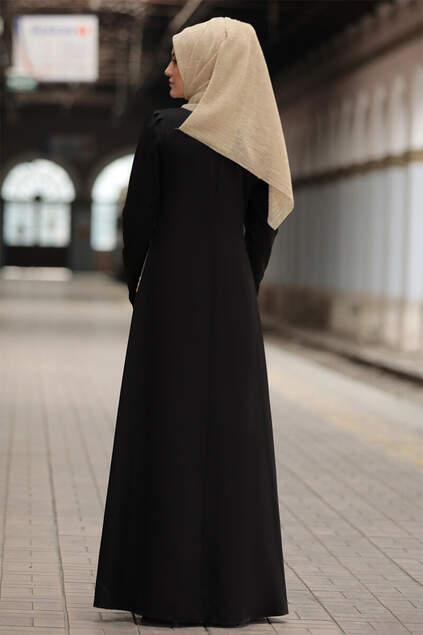 Colore nero argentato Abaya Set di 3