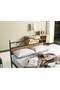 Bitez Metallbett 160x200 ARM083 Schwarz + Nussbaum