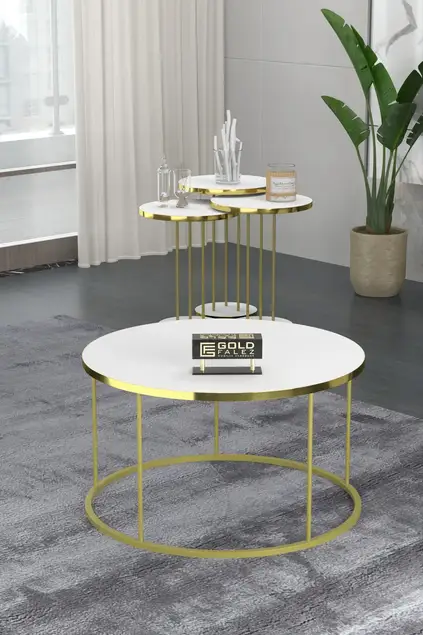 Couchtisch und Zigon Couchtisch Terra Set Gold