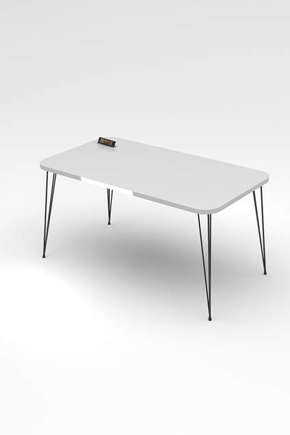 Schwarzer Draht Silber Zentrum Couchtisch Quadrat