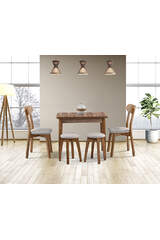 Set Tavolo İzmir Noce & Sedie İzmir & Sgabelli HDR1270