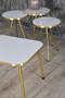 Set tavolo e centrotavola a incastro Kr Gold Metal Leg Gold White Set