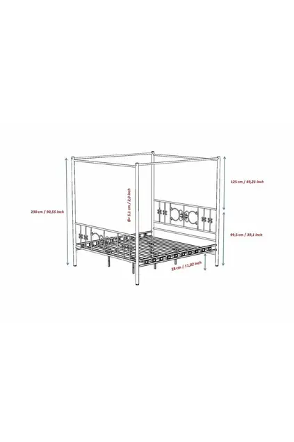 Stella Sultan Metal Bed Frame 140x200 ARM176