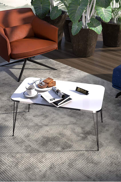 Schwarzer Draht Silber Zentrum Couchtisch Quadrat