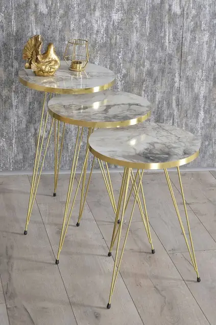 Satztisch und Mitteltisch Kr Set Gold Efes Wire