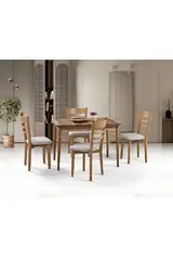 Zen Walnut Table & Crested Chair Set HDR1266