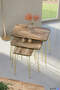 Nesting Table Square Double Gold Walnut Wire