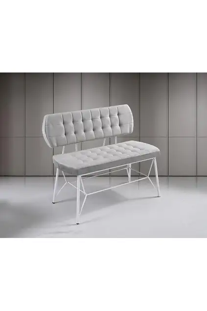 Set Tavolo Vegas Marmo Bianco & Panche Gözde Bianche HDR1274