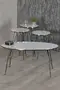 Nesting Table And Center Table Ellipse Set Black Wire Leg Double Gold Efes