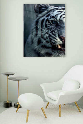White Tiger Glass Painting