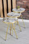 Nesting Table 3-Set Gold Metal Leg Cream Gold