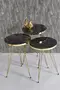 Nesting Table Gold White Wire