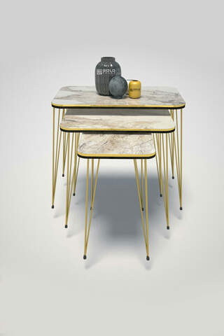 Nesting Table Square Double Gold Efes Wire
