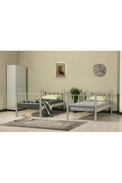 Metallstockbett 90x190 ARM033 Grau