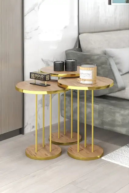 Couchtisch und Zigon Couchtisch Terra Set Gold
