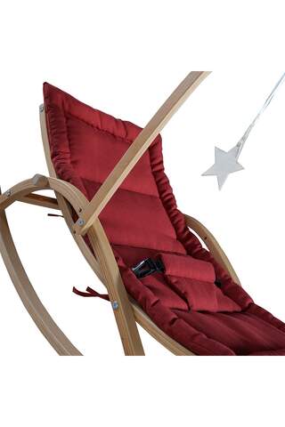 Wooden Baby Carriage Claret Red