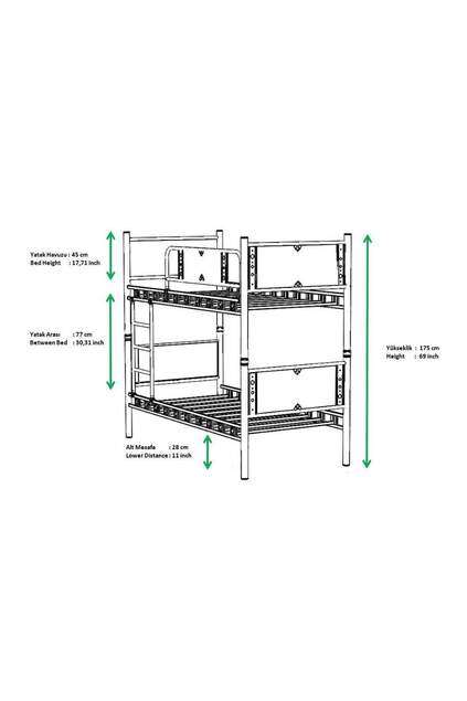 Elegant Bunk Bed 90x190 ARM017 White