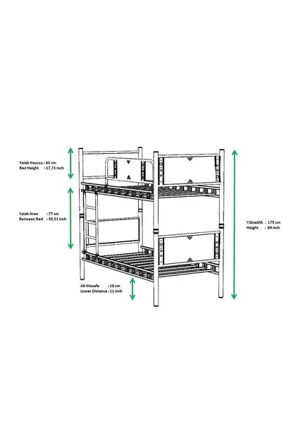 Elegant Stockbett 90x190 ARM017 Weiß