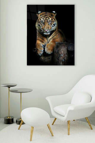 Wild Tiger Glass Painting