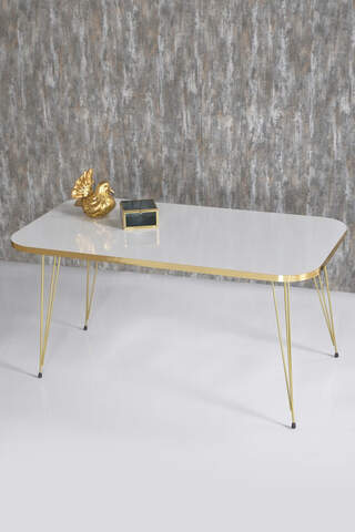 Center Table Kr Gold White Wire