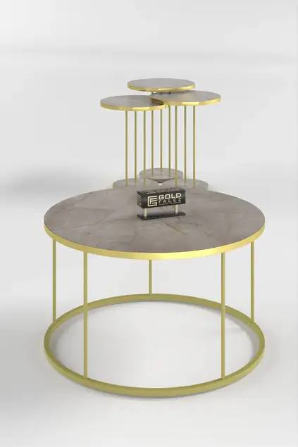 Couchtisch und Zigon Couchtisch Terra Set Gold