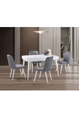 Set Tavolo Orchidea Bianco & Sedie a Scacchi HDR1245