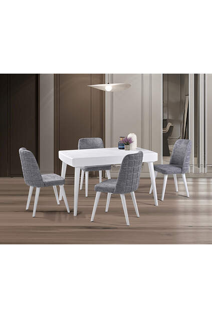 Set Tavolo Orchidea Bianco & Sedie a Scacchi HDR1245