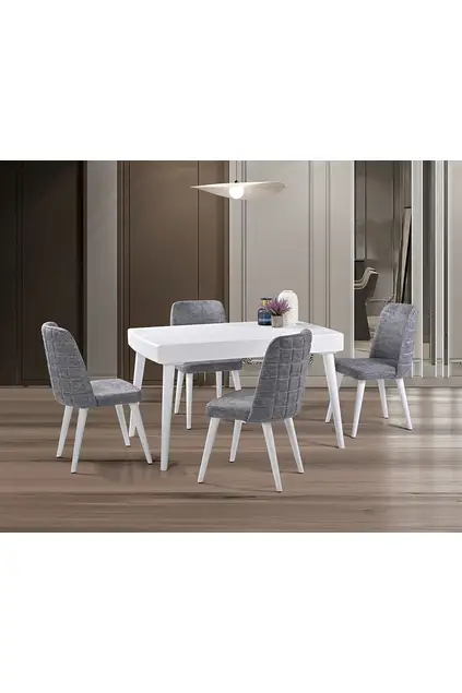 Orchid White Table & Checkered Chair Set HDR1245