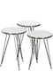 Nesting Table And Center Table Ellipse Set Black Wire Leg Double Gold Efes